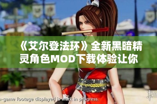 《艾尔登法环》全新黑暗精灵角色MOD下载体验让你重拾经典游戏乐趣