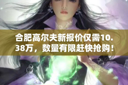 合肥高尔夫新报价仅需10.38万，数量有限赶快抢购！