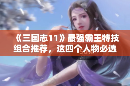 《三国志11》最强霸王特技组合推荐，这四个人物必选！