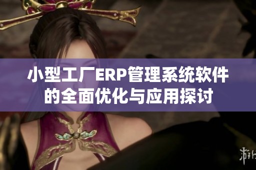 小型工厂ERP管理系统软件的全面优化与应用探讨