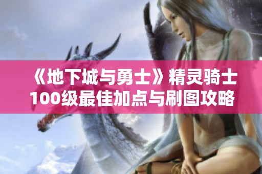 《地下城与勇士》精灵骑士100级最佳加点与刷图攻略详解