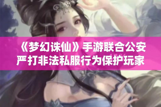 《梦幻诛仙》手游联合公安严打非法私服行为保护玩家权益