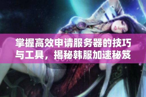 掌握高效申请服务器的技巧与工具，揭秘韩服加速秘笈