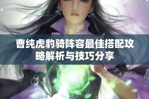 曹纯虎豹骑阵容最佳搭配攻略解析与技巧分享