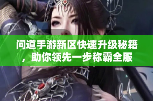 问道手游新区快速升级秘籍，助你领先一步称霸全服