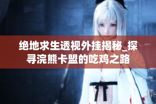 绝地求生透视外挂揭秘_探寻浣熊卡盟的吃鸡之路