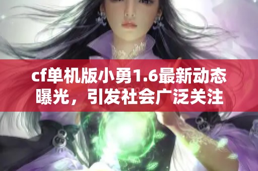 cf单机版小勇1.6最新动态曝光，引发社会广泛关注
