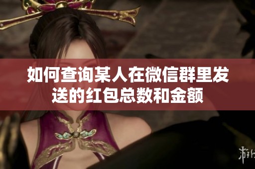 如何查询某人在微信群里发送的红包总数和金额