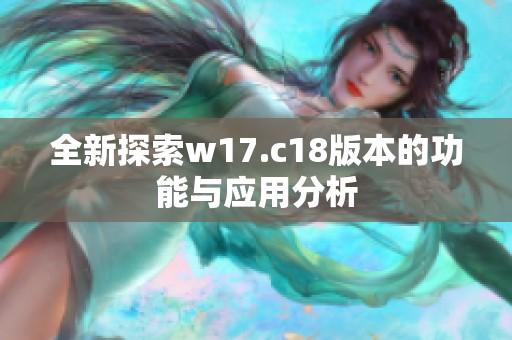 全新探索w17.c18版本的功能与应用分析