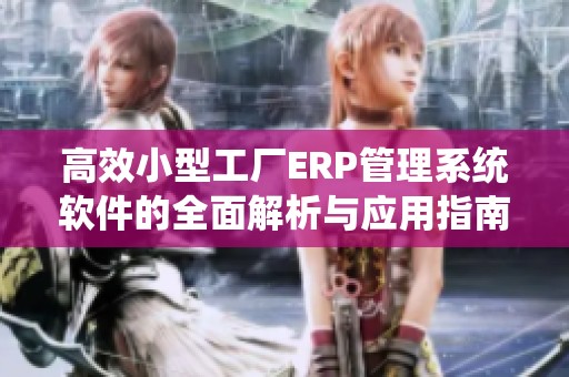 高效小型工厂ERP管理系统软件的全面解析与应用指南