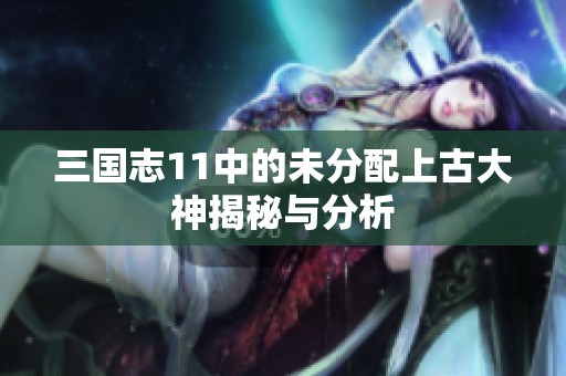 三国志11中的未分配上古大神揭秘与分析