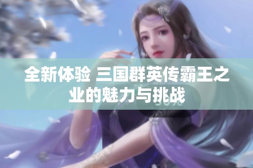 全新体验 三国群英传霸王之业的魅力与挑战