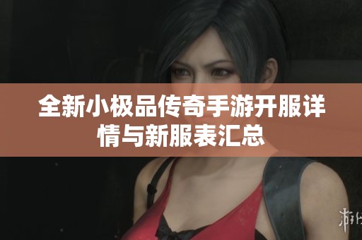 全新小极品传奇手游开服详情与新服表汇总