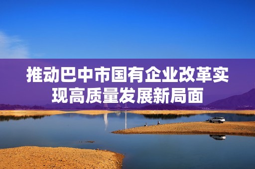 推动巴中市国有企业改革实现高质量发展新局面