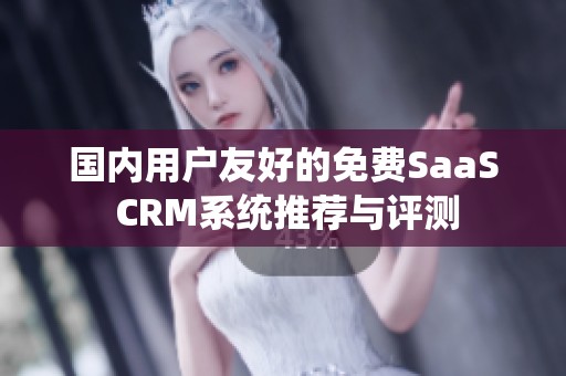 国内用户友好的免费SaaS CRM系统推荐与评测