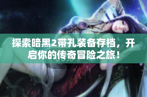 探索暗黑2带孔装备存档，开启你的传奇冒险之旅！