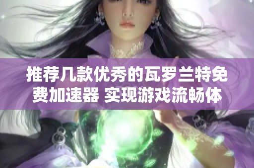 推荐几款优秀的瓦罗兰特免费加速器 实现游戏流畅体验