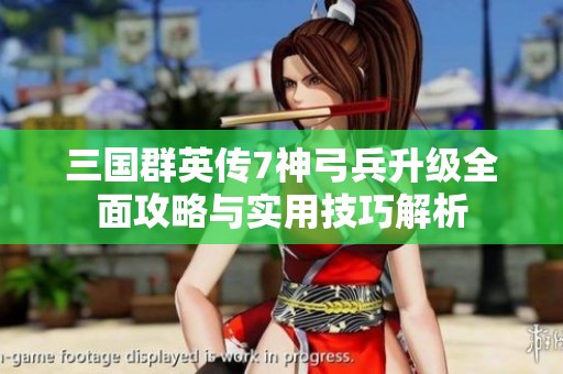 三国群英传7神弓兵升级全面攻略与实用技巧解析