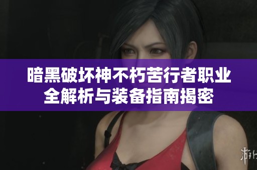 暗黑破坏神不朽苦行者职业全解析与装备指南揭密