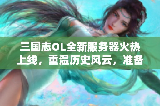 三国志OL全新服务器火热上线，重温历史风云，准备好与英雄们并肩作战了吗