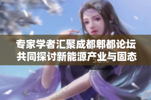 专家学者汇聚成都郫都论坛 共同探讨新能源产业与固态锂电池的未来发展