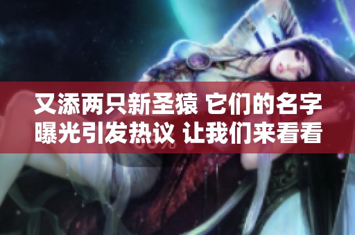 又添两只新圣猿 它们的名字曝光引发热议 让我们来看看这次的修罗之战