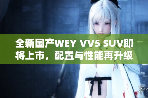 全新国产WEY VV5 SUV即将上市，配置与性能再升级