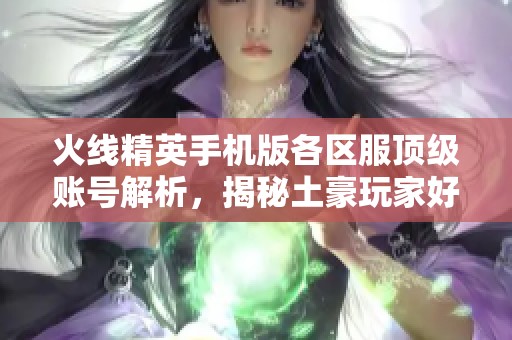 火线精英手机版各区服顶级账号解析，揭秘土豪玩家好号及其密码分享攻略