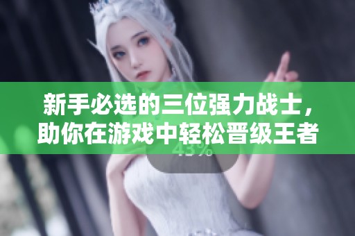 新手必选的三位强力战士，助你在游戏中轻松晋级王者，八年不衰的实力选择！