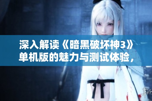 深入解读《暗黑破坏神3》单机版的魅力与测试体验，揭示其独特的游戏乐趣与策略