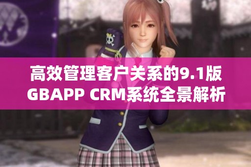 高效管理客户关系的9.1版GBAPP CRM系统全景解析