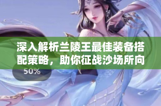 深入解析兰陵王最佳装备搭配策略，助你征战沙场所向披靡成就无敌神话