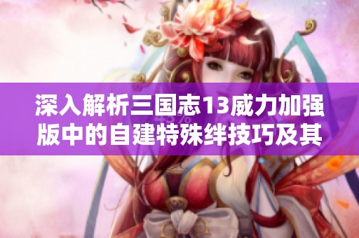 深入解析三国志13威力加强版中的自建特殊绊技巧及其应用指南
