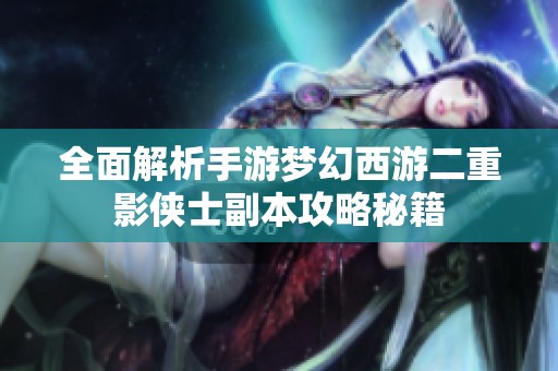 全面解析手游梦幻西游二重影侠士副本攻略秘籍