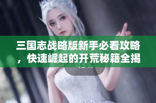 三国志战略版新手必看攻略，快速崛起的开荒秘籍全揭秘！