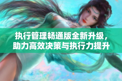 执行管理畅通版全新升级，助力高效决策与执行力提升
