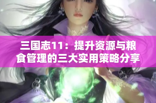 三国志11：提升资源与粮食管理的三大实用策略分享