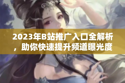 2023年B站推广入口全解析，助你快速提升频道曝光度