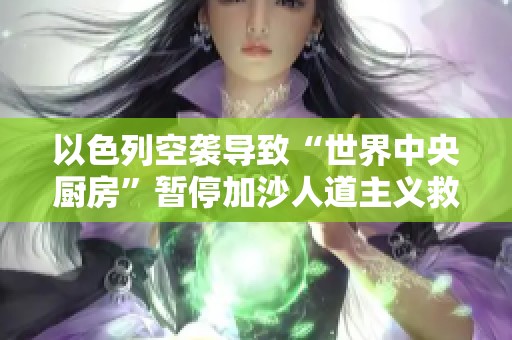 以色列空袭导致“世界中央厨房”暂停加沙人道主义救援行动